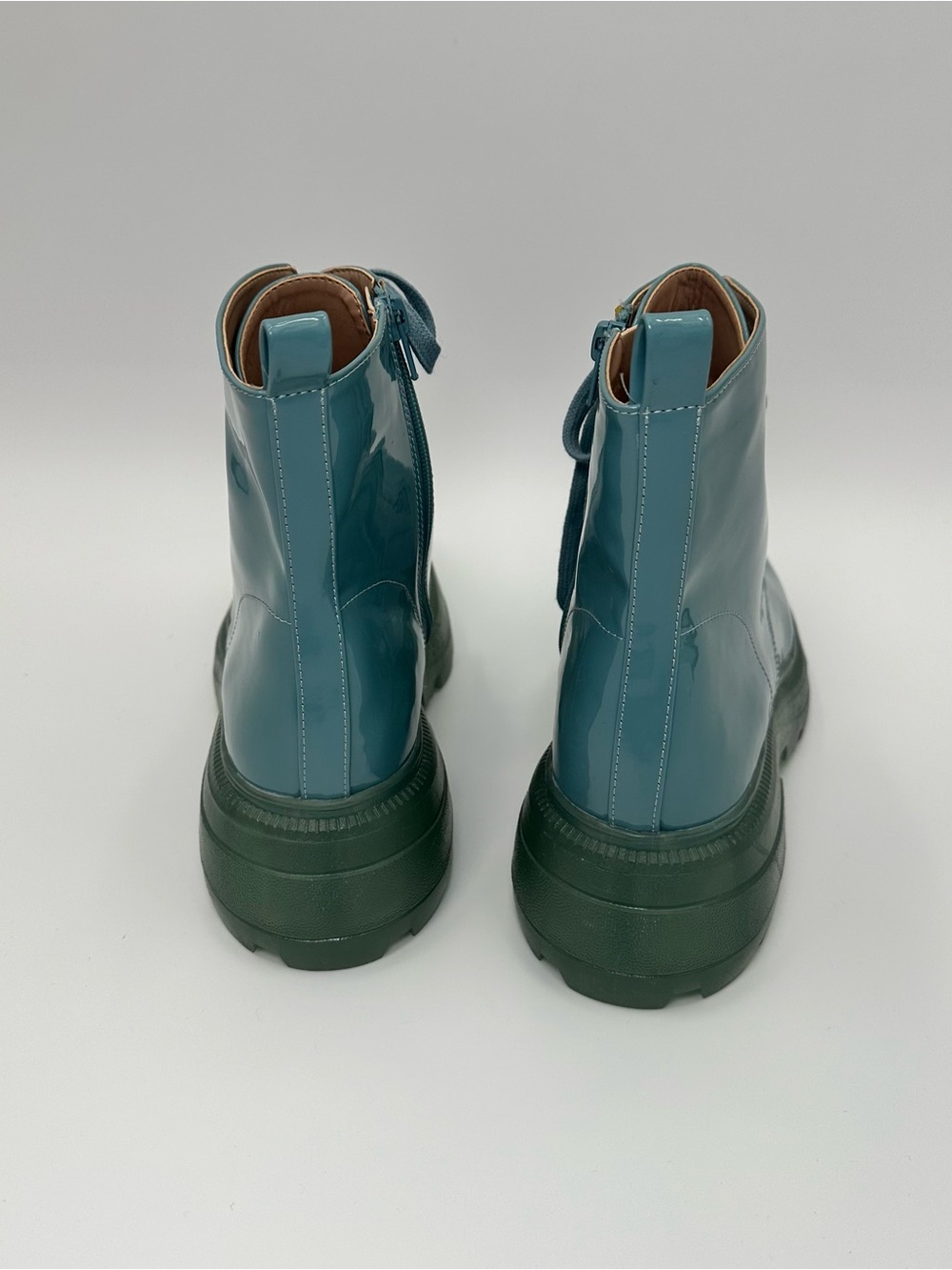 Katy Perry The Geli Arctic Blue Patent Lace-Up Combat Boots Women’s Sz 10 - Picture 3 of 9